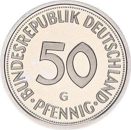 Anverso 50 Pfennige 1995 G - valor de la moneda  - Alemania, RFA