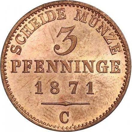 Реверс монеты - 3 пфеннига 1871 года C - цена  монеты - Пруссия, Вильгельм I