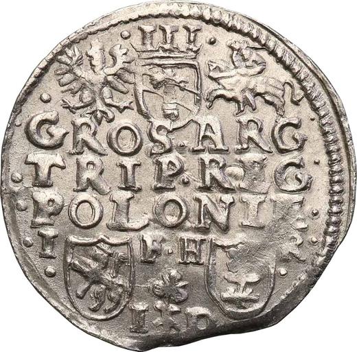 Реверс монеты - Трояк (3 гроша) без года (1588-1601) IF HR ID "Познаньский монетный двор" - цена серебряной монеты - Польша, Сигизмунд III Ваза