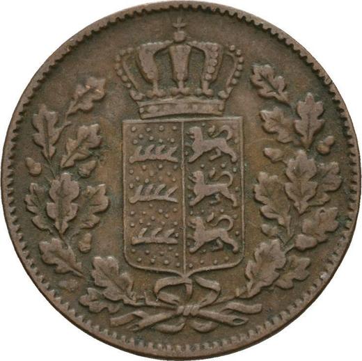 Аверс монеты - 1/2 крейцера 1854 года "Тип 1840-1856" - цена  монеты - Вюртемберг, Вильгельм I