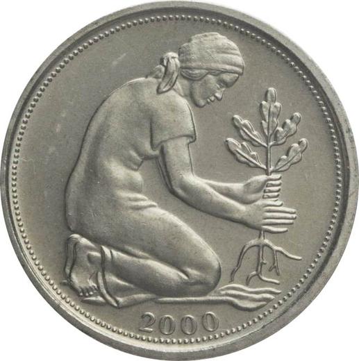 Rewers monety - 50 fenigów 2000 F - cena  monety - Niemcy, RFN