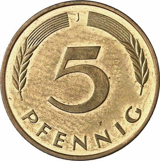 Anverso 5 Pfennige 1997 J - valor de la moneda  - Alemania, RFA