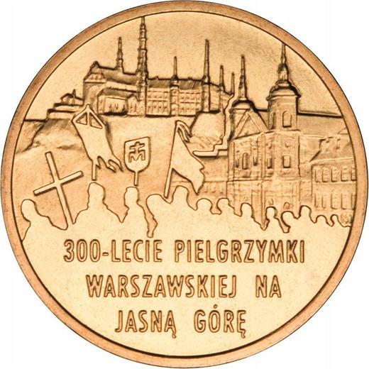 Reverso 2 eslotis 2011 MW KK "300 años de la peregrinación a Jasna Gora" - valor de la moneda  - Polonia, República moderna