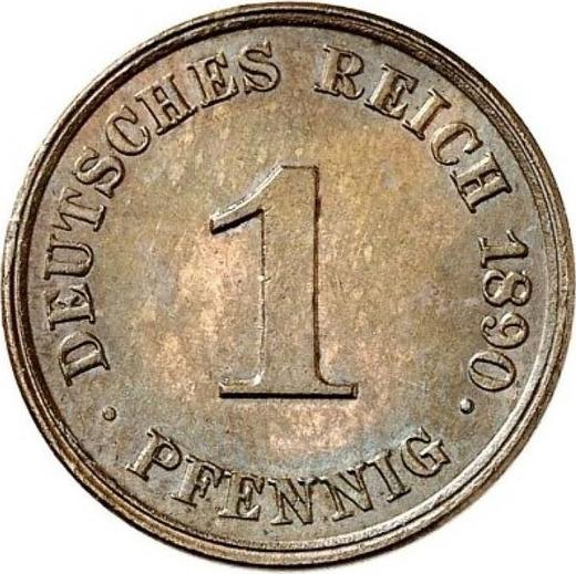 Аверс монеты - 1 пфенниг 1890 года J "Тип 1890-1916" - цена  монеты - Германия, Германская Империя