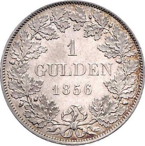 Реверс монеты - 1 гульден 1856 года - цена серебряной монеты - Бавария, Максимилиан II