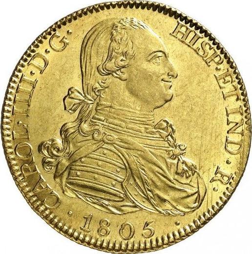 Anverso 8 escudos 1805 M FA - valor de la moneda de oro - España, Carlos IV