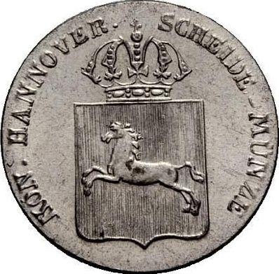 Аверс монеты - 1/24 талера 1835 года B - цена серебряной монеты - Ганновер, Вильгельм IV