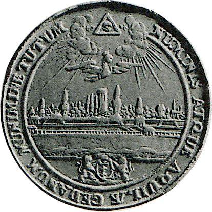 Реверс монеты - Донатив 10 дукатов без года (1674-1696) "Гданьск" - цена золотой монеты - Польша, Ян III Собеский