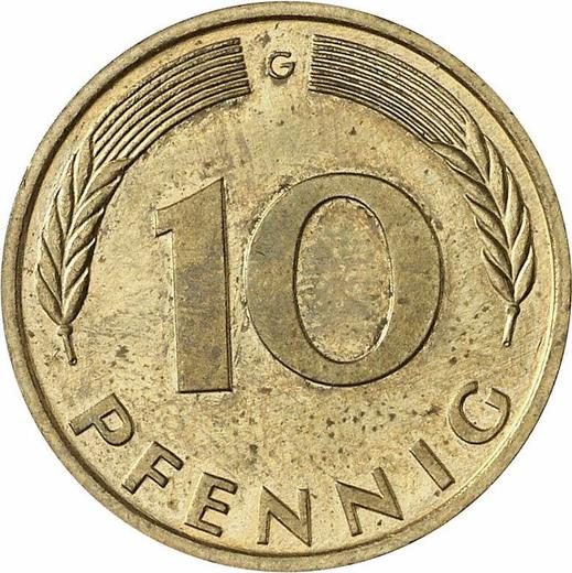 Аверс монеты - 10 пфеннигов 1989 года G - цена  монеты - Германия, ФРГ