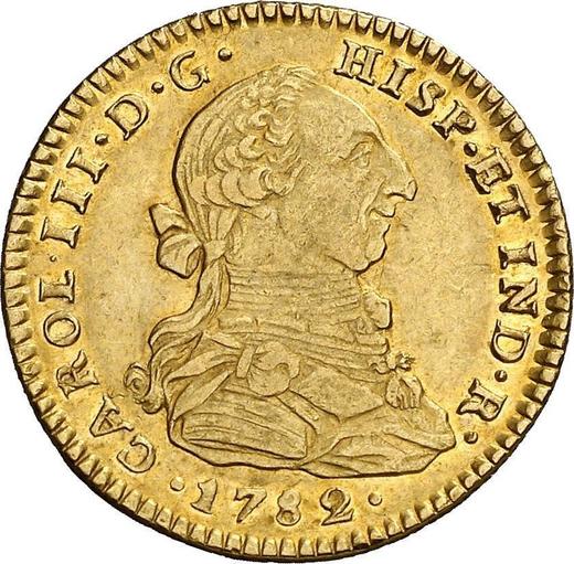 Аверс монеты - 2 эскудо 1782 года Mo FF - цена золотой монеты - Мексика, Карл III
