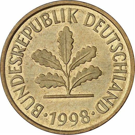Rewers monety - 5 fenigów 1998 G - cena  monety - Niemcy, RFN