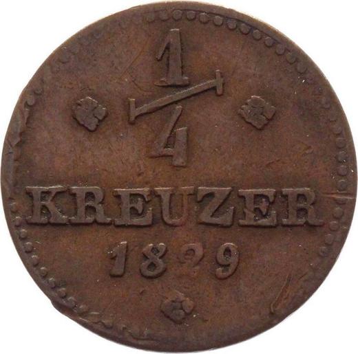 Reverso 1/4 Kreuzer 1829 - valor de la moneda  - Hesse-Cassel, Guillermo II