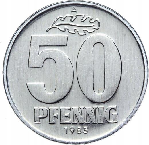Anverso 50 Pfennige 1983 A - valor de la moneda  - Alemania, República Democrática Alemana (RDA)