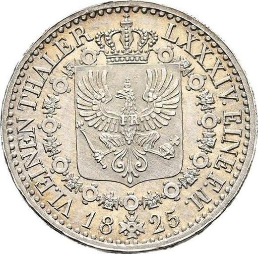 Reverso 1/6 tálero 1825 A - valor de la moneda de plata - Prusia, Federico Guillermo III