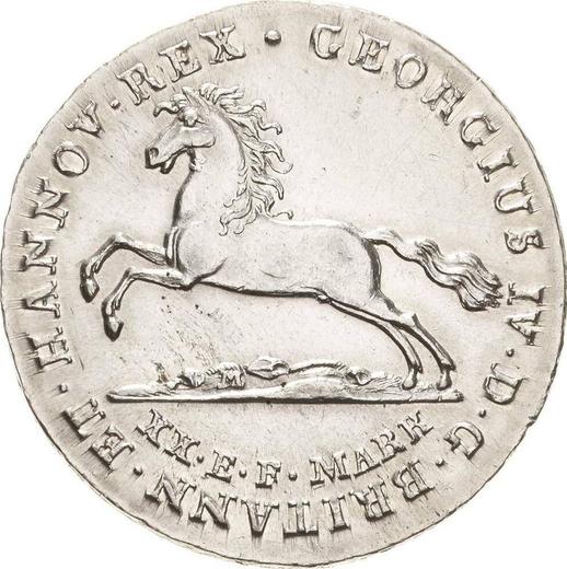 Awers monety - 16 gute groschen 1825 - cena srebrnej monety - Hanower, Jerzy IV