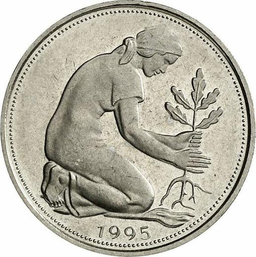 Реверс монеты - 50 пфеннигов 1995 года A - цена  монеты - Германия, ФРГ