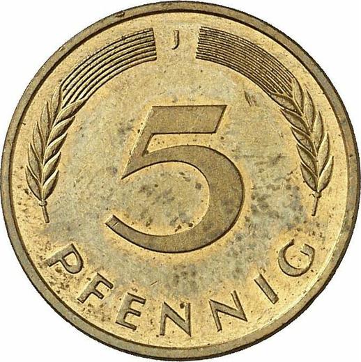 Anverso 5 Pfennige 1991 J - valor de la moneda  - Alemania, RFA