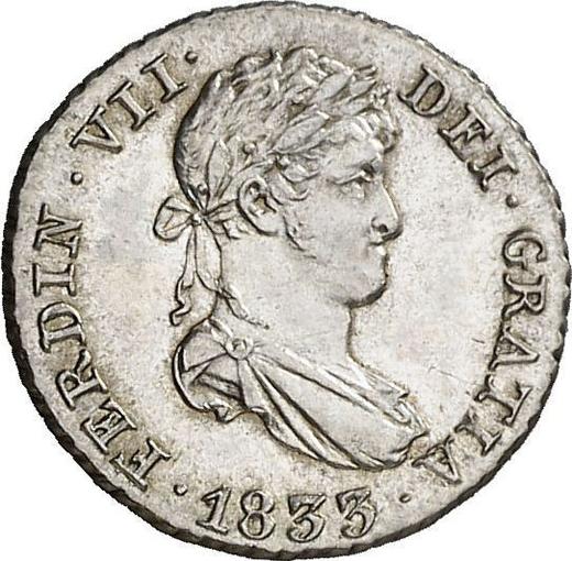 Anverso Medio real 1833 M JI - valor de la moneda de plata - España, Fernando VII