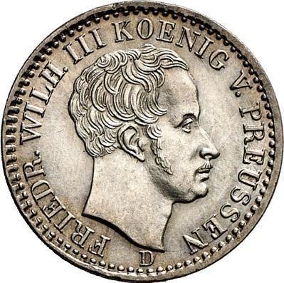 Аверс монеты - 1/6 талера 1828 года D - цена серебряной монеты - Пруссия, Фридрих Вильгельм III