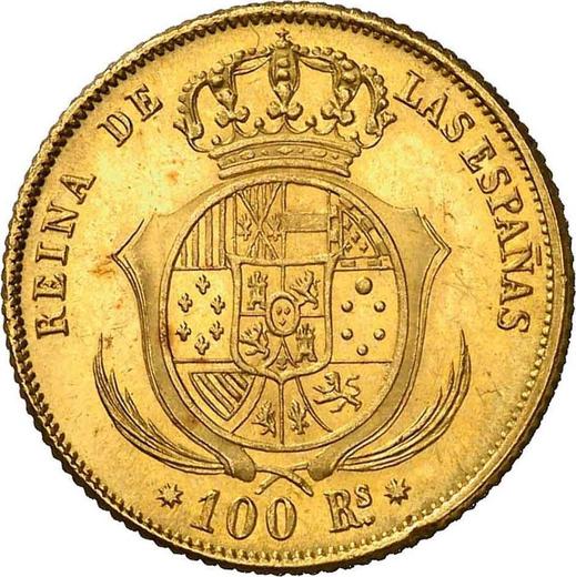 Reverse 100 Reales 1854 8-pointed star - Spain, Isabella II
