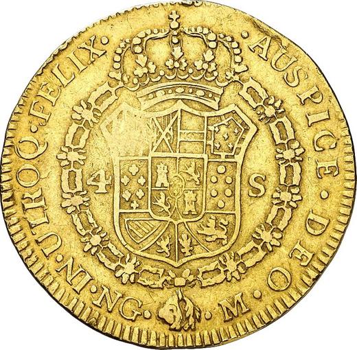 Revers 4 Escudos 1794 NG M - Goldmünze Wert - Guatemala, Karl IV