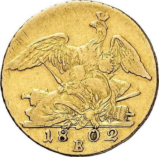 Reverso Frederick D'or 1802 B - valor de la moneda de oro - Prusia, Federico Guillermo III