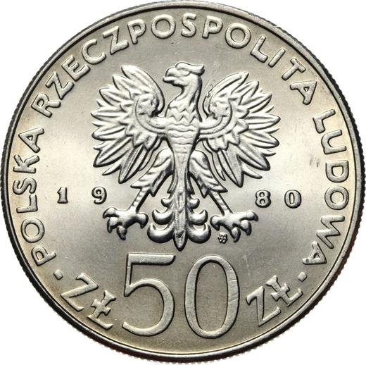 Аверс монеты - 50 злотых 1980 года MW "Болеслав I Храбрый" Медно-никель - цена  монеты - Польша, Народная Республика