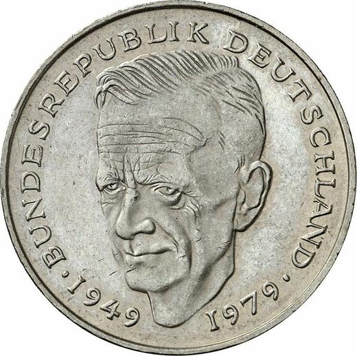 Awers monety - 2 marki 1983 F "Kurt Schumacher" - cena  monety - Niemcy, RFN