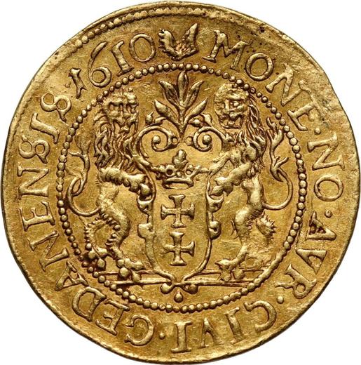 Реверс монеты - Дукат 1610 года "Гданьск" - цена золотой монеты - Польша, Сигизмунд III Ваза