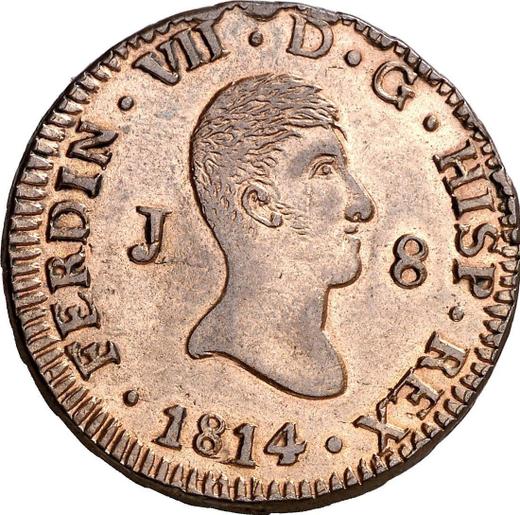 Awers monety - 8 maravedis 1814 J - cena  monety - Hiszpania, Ferdynand VII