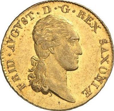 Аверс монеты - 5 талеров 1813 года S.G.H. - цена золотой монеты - Саксония, Фридрих Август I