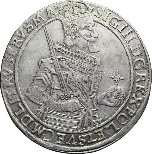 Аверс монеты - Талер 1632 года II "Торунь" - цена серебряной монеты - Польша, Сигизмунд III Ваза
