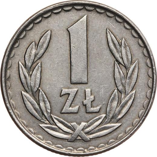 Реверс монеты - Пробный 1 злотый 1983 года MW Медно-никель - цена  монеты - Польша, Народная Республика