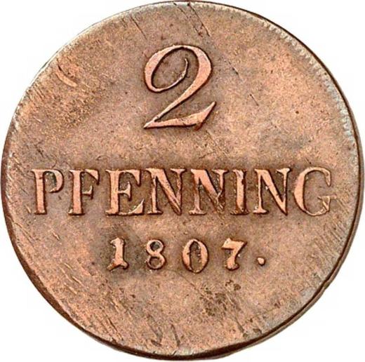 Реверс монеты - 2 пфеннига 1807 года - цена  монеты - Бавария, Максимилиан I