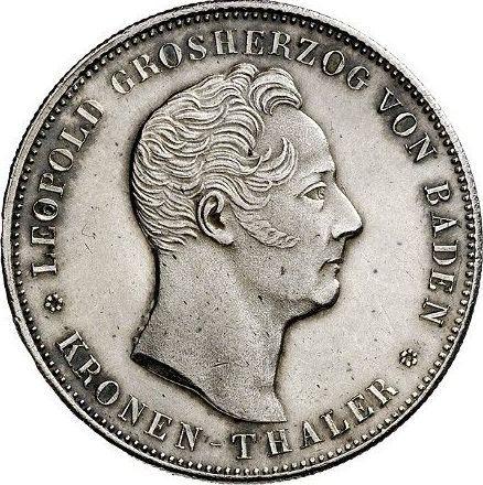 Аверс монеты - Талер 1836 года "Таможенный союз" - цена серебряной монеты - Баден, Леопольд