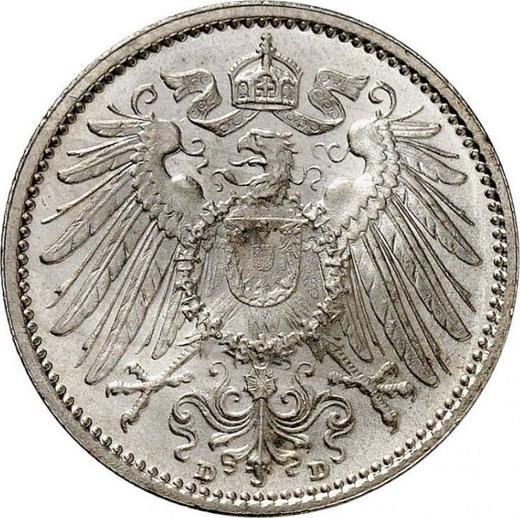 Reverso 1 marco 1901 D "Tipo 1891-1916" - valor de la moneda de plata - Alemania, Imperio alemán