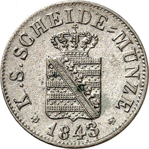 Anverso 1/2 nuevo grosz 1843 G - valor de la moneda de plata - Sajonia, Federico Augusto II
