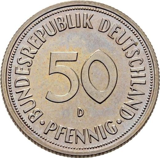 Аверс монеты - 50 пфеннигов 1950 года D - цена  монеты - Германия, ФРГ