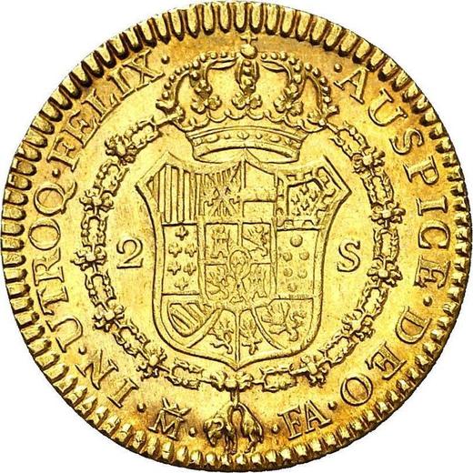 Rewers monety - 2 escudo 1804 M FA - cena złotej monety - Hiszpania, Karol IV