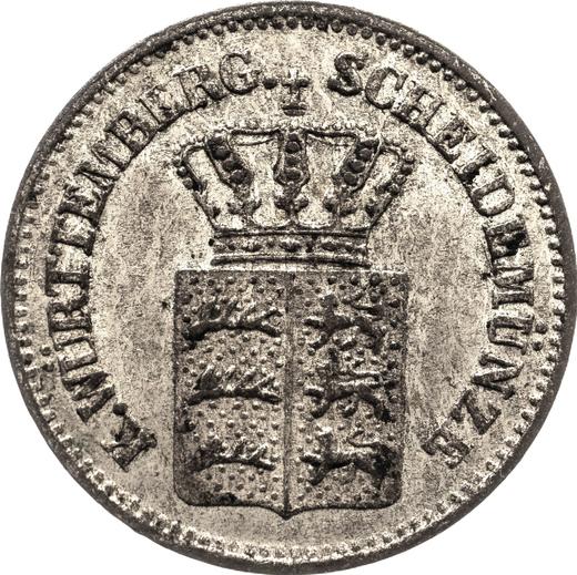 Anverso 1 Kreuzer 1862 - valor de la moneda de plata - Wurtemberg, Guillermo I