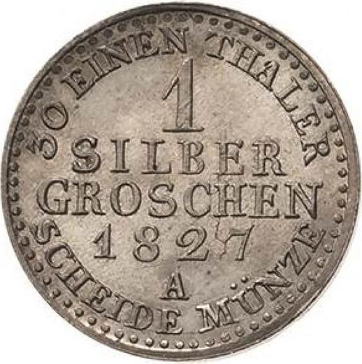 Реверс монеты - 1 серебряный грош 1827 года A - цена серебряной монеты - Пруссия, Фридрих Вильгельм III