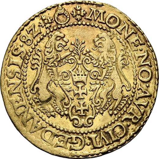 Реверс монеты - Дукат 1582 года "Гданьск" - цена золотой монеты - Польша, Стефан Баторий