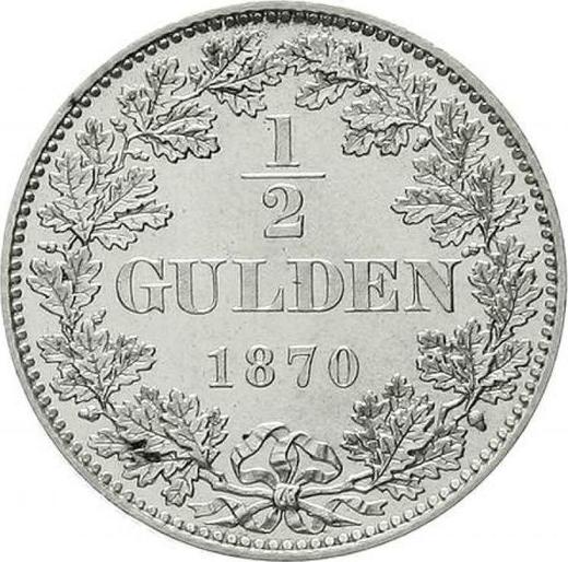 Reverso Medio florín 1870 - valor de la moneda de plata - Wurtemberg, Carlos I