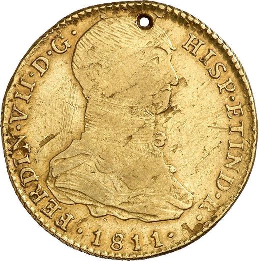 Awers monety - 4 escudo 1811 JP - cena złotej monety - Peru, Ferdynand VII