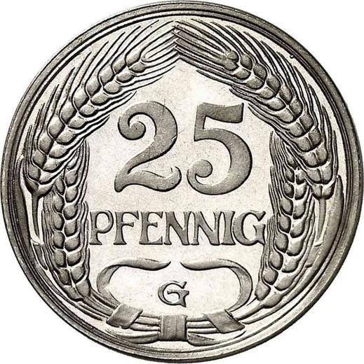 Anverso 25 Pfennige 1910 G "Tipo 1909-1912" - valor de la moneda  - Alemania, Imperio alemán