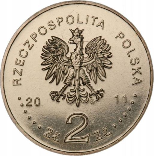 Аверс монеты - 2 злотых 2011 года MW RK "100 лет со дня рождения Чеслава Милоша" - цена  монеты - Польша, III Республика после деноминации