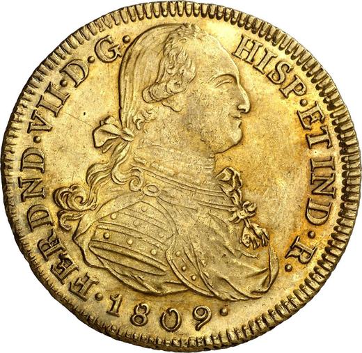 Аверс монеты - 8 эскудо 1809 года P JF - цена золотой монеты - Колумбия, Фердинанд VII