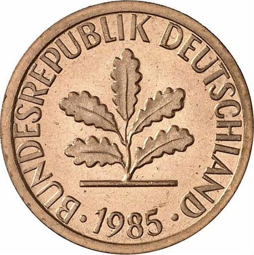 Reverso 1 Pfennig 1985 F - valor de la moneda  - Alemania, RFA