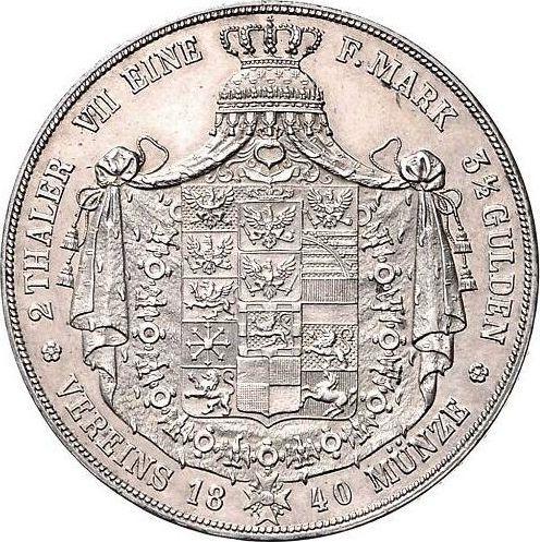 Reverso 2 táleros 1840 A - valor de la moneda de plata - Prusia, Federico Guillermo III