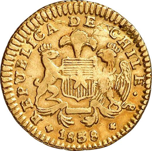 Аверс монеты - 1 эскудо 1838 года So IJ - цена золотой монеты - Чили, Республика